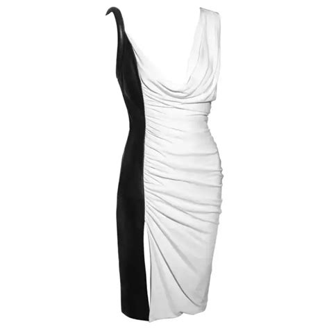 black and white versace dress